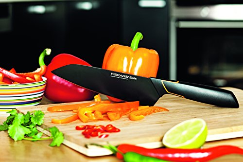 Fiskars Santoku-Messer, Modernes Design, Gesamtlänge: 29 cm, Qualitätsstahl/Kunststoff, Edge, 1003097 - 5