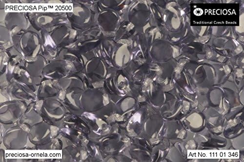 50pcs PIP Beads 7x5mm Pressed Czech Glass, Tanzanite