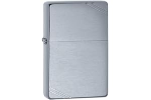 Zippo Vintage With Slashes Lighter - Brushed Chrome