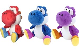 Ferro Stars Plüschfigur Kompatibel Yoshi Plüschfigur,3 er Set Farbe Rot,Blau,Lila 30cm, kuschelweich, Dinosaurier, Kuscheltier,Plush ab den ersten Lebensmonaten geeignet