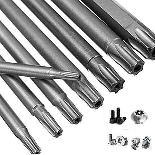 JTENG 8 Stück Torx Bits Schraubendreher Set Extra lang(100mm) und magnetisch T8-T40 1/4 Zoll Sechskant Schaft Elektrische Schraubendreher Werkzeuge - 2