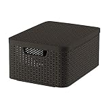 Producto de CURVER ; Curver 205847 - Cesta con tapa con efecto mimbre (39,3 x 29,3 x 18,7 cm, polipropileno), color marrón