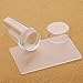 Demarkt Transparent Silicone DIY Nail Art Stamper Scraper Cap Stamping Manicure Print Tool Set of 2