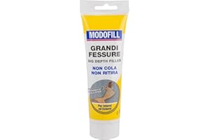 MODOSTUC MODOFILL Alti Spessori - Stucco Per Muro Bianco Pronto per il Riempimento di Grossi Fori e Buchi nel Muro. Alto Riempimento, Bianco, 330g.