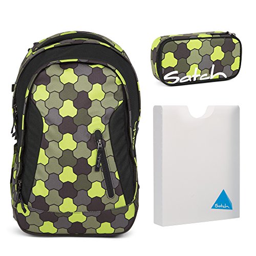 Preisvergleich Produktbild Satch Sleek Jungle Flow 3er Set Schulrucksack + Schlamperbox + Stylerbox