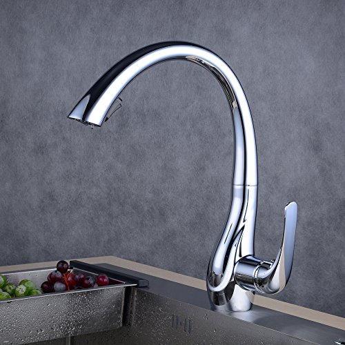 Beelee Chrom Mischbatterie mit Ausziehbar Brause Wasserhahn Küche Armatur Küchenarmatur Spültischarmatur für Küche - 7