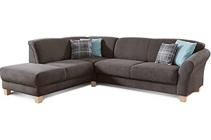 ‎CAVADORE CAVADORE Ecksofa Gootlaand / Große Couch im Landhaus-Stil / Mit Federkern-Polsterung / 257 x 84 x 212 / Dunkelgrau