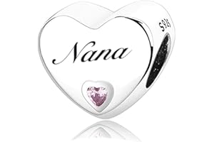 MsRosy New Women's S925 Sterling Silver Heart Charms For Bracelets Gift For the Family and Friends