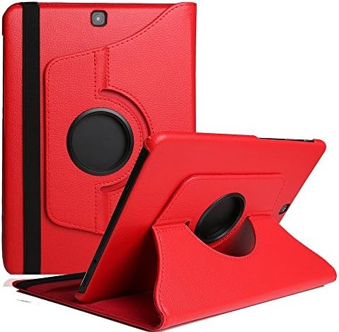 Samsung Galaxy Tab 3 Lite (7.0")/T110 360 Rotating Pu Leather Case Cover with Adjustable Viewing Stand-Red