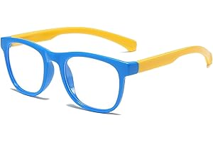 LHSDMOAT Kids Blue Light Blocking Glasses, TPEE Rubber Anti-break Frame Children Blue Light Glasses Computer Gaming TV Eyewear for Boys Girls Age 6-12
