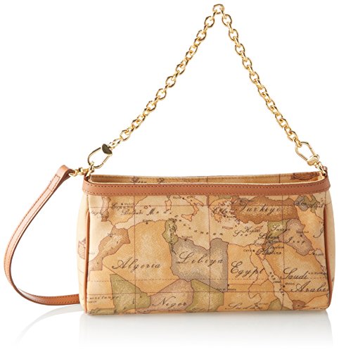 Alviero Martini 1a classe D02860000010, Borsa a Tracolla Donna, Multicolore (Naturale/Marrone scuro), 8x14x26 cm (W x H x L)