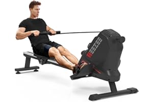 NEEZEE Rudergerät - Rudergerät für zuhause, 16-stufig-Verstellbarer Widerstand, magnetisches Rudergerät, kompaktes Rudergerät mit LCD-Monitor