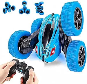 Crizer Remote Control Stunt RC Cars Drift High Speed Off Road Stunt Car Truck Toy, 4WD 2.4Ghz Double Sided 360? Rotating Rechargeable RC Car with Headlights, Kids Toy Cars for Boys/Girls (Double Side Stunt Car)