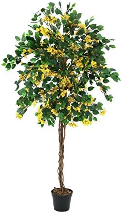artplants.de Artificial Bougainvillea with 1.000 leaves, yellow, 5ft/150cm - Artificial tree/Decoration plant