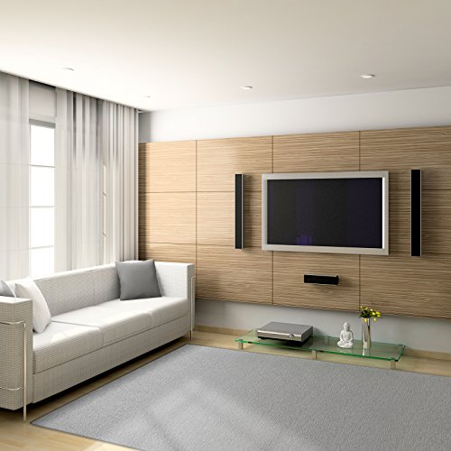 Teppich Sabang | viele Farben und Größen | Flachgewebe, Sisaloptik | Qualitätsprodukt aus Deutschland | GUT Siegel | für Wohnzimmer, Kinderzimmer, Flur etc. (silber, 80x150cm) - 3