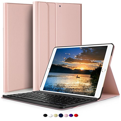 IVSO iPad Pro 10.5 QWERTZ Tastatur, Abnehmbare Wireless Bluetooth Tastatur Schutzhülle mit Standfunction Für Apple iPad Pro 10.5 Tablet, Rosegold - 8