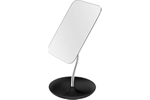 CLSEVXY Table Vanity Mirror with Stand - Makeup Mirror for Desk - Adjustable Flexible Gooseneck, 360°Rotation Folding Portable Cosmetic Mirror Square