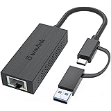 Adaptateur USB-C et USB-A vers 2,5 Gigabit Ethernet, WAVLINK Compact & Portable 2-en-1 USB 3.2 Type-A/Type-C vers 2500Mbps RJ