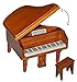 Produktbild Miniatur Konzert Flügel Klavier mit Hocker - Holz Maßstab 1:12 - aufklappbar - Möbel dunkel braun Puppenhaus Piano - Musikinstrument Musik Instrument
