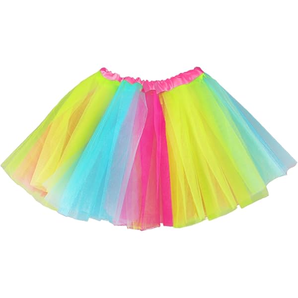 FUIPVGI 3 stuks neon tutu rok voor dames, jaren 80 kostuum neon feestaccessoires, rave retro outfit, vrijgezellenfeest hardloopkostuum jaren 80, tutu fee, vrouwen neon tutu rok, dames verkleedkostuum