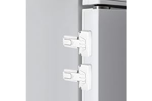 TUCNOEU 2 szt. Blokada do lodówki dla dzieci, blokada drzwi lodówki / zamrażarki (pojedyncze drzwi), automatycznie blokuje się podczas zamykania drzwi, zamki dla dzieci w lodówce nie są wymagane żadne