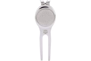 VBESTLIFE Vbest Life Herramienta Divot de Golf Herramienta de reparación Divot de aleación de Zinc con Marcador de Pelota de Golf magnético Accesorio de Golf(D102 Silver) Erhu Instrumento Arreglapiques Golf