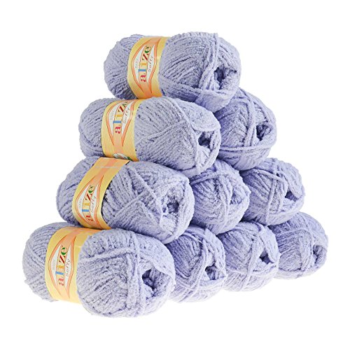 10 x 50g Kuschelgarn Kuschelwolle SOFTY by ALIZE #158 lila