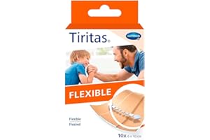 HARTMANN Tiritas Flexible: Apósitos ideales para heridas en zonas con movilidad. Flexibles y adaptables a cualquier parte del cuerpo; 6x10cm; 10 unidades.