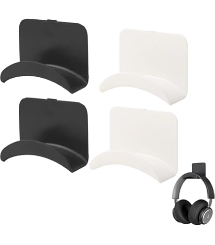 Lamicall Support De Casque Avec Crochet Adhésif Pliable, [500G Capacité De Charge] Crochet Pour Casque Gamer Sous Bureau Pour Airpods Max, HyperX, Sennheiser, Noir