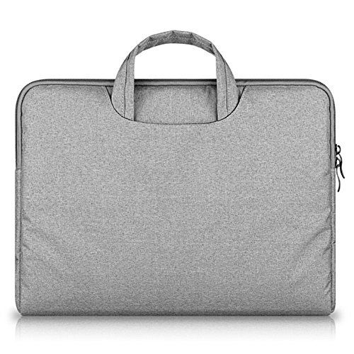 Bidear 13.3 Zoll Laptop Schutzhülle, Nylon-Stoff Tragehülle Aktenkoffer Laptop Tasche für Apple Macbook Air / Retina / Pro Und andere 13 Zoll Laptops(Hellgrau) - 2