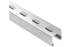 SKTREX 5 Feet Length Strut Channel Trolley Track,1-5/8" high and Wide 12 Gauge Metal Steel u Channel with Short Slotted Back Channel - Pre-Galvanized Zinc Finish for Durability (Pack of One)