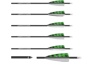 Franks-Castle 6 Stück Gold Tip Warrior Carbonpfeile Spine 600 mit 4" Naturfedern