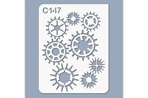 DECOPOCHOIRS Pochoir engrenage - Taille L feuille 283x364 mm