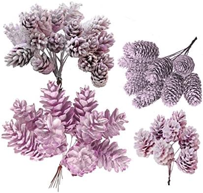 Peg Set – 4 Assorted Pine Cones on Wire Total 100 Piece Craft Product, 58 x 28 x 10 cm pink
