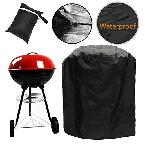 Barbecue Cover Kugelgrill Abdeckung wasserdichte Schutzhülle runde Abdeckhaube mit Kordel (70x75cm) - 2