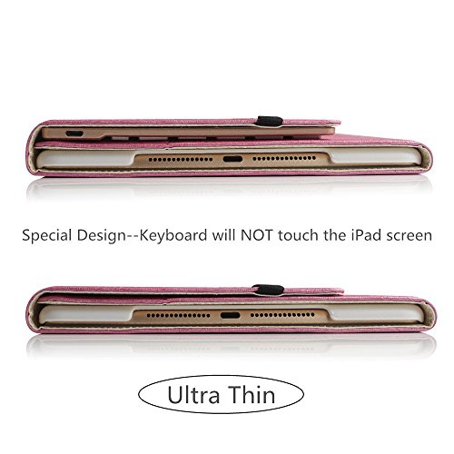 Boriyuan Tastatur und Schutzhülle für Samsung Galaxy Tab SM-T580 T581 T585 10,1 Zoll / 25,7 cm, Hintergrundbeleuchtung in 7 Farben, abnehmbar, flach, dreifach faltbar, PU-Leder, kabellose Bluetooth-Tastatur, UK-Tastatur-Layout (QWERTY), Gebrauchsanweisung in englischer Sprache - 4