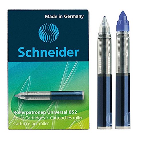 5 x SCHNEIDER 185203 Ersatzpatronen Tintenroller Breeze 852, M, königsblau, 5er Schachtel