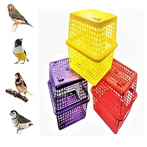 Bird Nest Box/Basket/House for Finch/Java/Sparrow,Hanging/Wall Mounting, (3 Nos),Assorted Colours