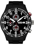 Astroavia Herren-Armbanduhr Chronograph Quarz mit Edelstahl Armband N57S
