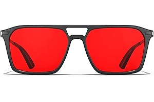 Goiteia 100% Blue Light Blocking Glasses - Red Sleep Glasses for Total Blue and Green Light Blocking - Relieve Eye Strain & Improve Sleep - Spring Hinges for Superior Comfort