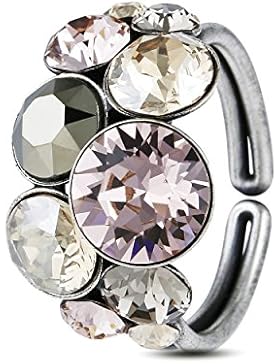 KONPLOTT Ring Petit Glamour aus Metall mit Glassteinen