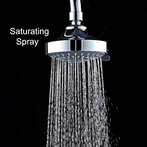 hoobest 12,7 cm Rainfall Hohe Druck Dusche Kopf, Luxus Spa-Feste Duschkopf sind Wasser Saver Modus, verstellbare Drehgelenk, 3 Spray settings-premium chrom Finish inklusive Spay (Teller - 7