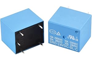Heschen Lot de 2 relais de carte PC SRD-24VDC-SL-C CC 24 V bobine SPDT 10 A 250 VAC bornes 5 broches