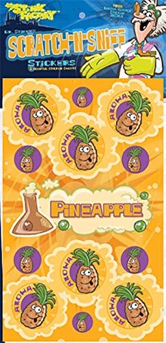 Dr. Stinky's Pineapple Scented Scratch-N-Sniff Stickers - Teacher Gifts/Prize