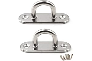 FLOMORE Gancio da soffitto piastra con occhiello in acciaio inox 304, gancio da parete, resistente per appendere (viti incluse)