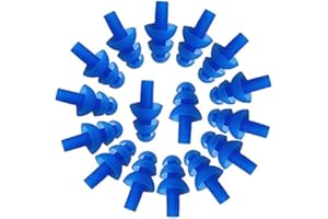 Wady 16PCS tappi per le orecchie in silicone morbido tappi per le orecchie nuoto flessibile auricolari per nuotare, tappi può ridurre il rumore quando si dormeortevole.(blu)