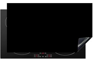 MUCHOWOW Protège-plaque à induction - Plaque Protection Vitrocéramique Induction - Vinyl - Noir - Foncé - Solide - Couleur - 90x52 cm - Couvre Plaque de Cuisson - Accessoires de Cuisine