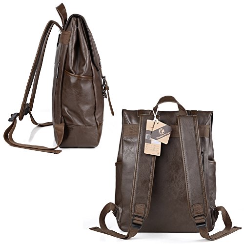 Koolertron Kunstleder Rucksack Vintage Schulranzen Schultasche Laptop Wanderrucksack Hiking Backpack Damen Herren f  r Camping Reise Geeignet f  r Ace