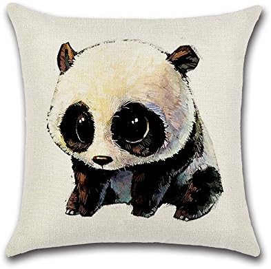 Excelsio Cute Panda Series Cushion Covers Case for Sofa Bed Living Room Bedroom Home Decor, Personalised Square Cotton Linen Pillow Cushion Covers 45x45cm/18X18inch