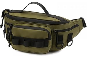 DONGKER Sac de Matériel de Pêche Fanny Pack,Sac de Taille Étanche pour Outil de Pêche pour la Pêche,Randonnée,Course À Pied